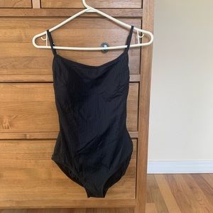 Albion fit black ribbed one piece swimsuit